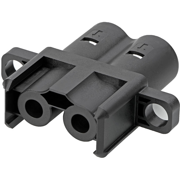 Molex-2155116121 Connector Discrete Wire Housing PowerWize BMI 6.00mm, 2-circuit, Black Panel Mount Receptacle Housing, Bag