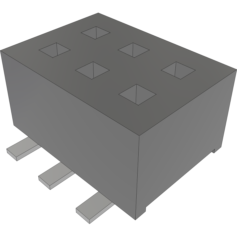 Samtec-CLP-103-02-FM-D Connector Headers and PCB Receptacles Conn Socket Strip SKT 6 POS 1.27mm Solder ST Top Entry SMD TIGER CLAW™ Bag