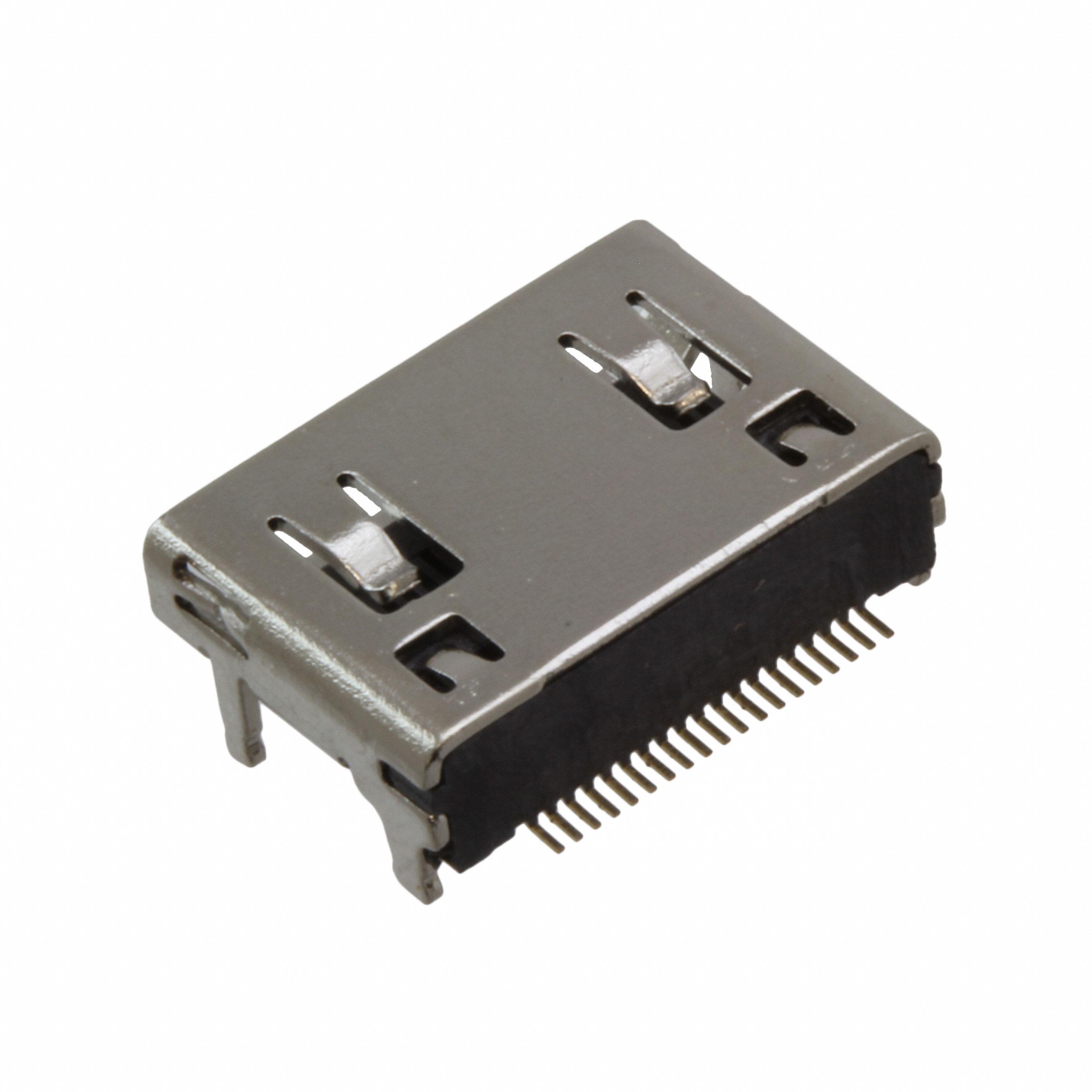 CnC Tech, LLC-2001-1-2-21-00-BK Connector Audio and Video Conn Mini HDMI F 19 POS 0.4mm Solder RA SMD 19 Terminal 1 Port