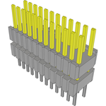 Conn Board Stacker HDR 24 POS 1.27mm Solder ST Thru-Hole Tube