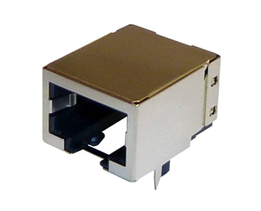 Amphenol Communications Solutions-RJE051661110 Steckverbinder, Telefon und Telekommunikation Conn Modular Jack F 6 POS 2.54mm Solder RA Thru-Hole 6 Terminal 1 Port Tray