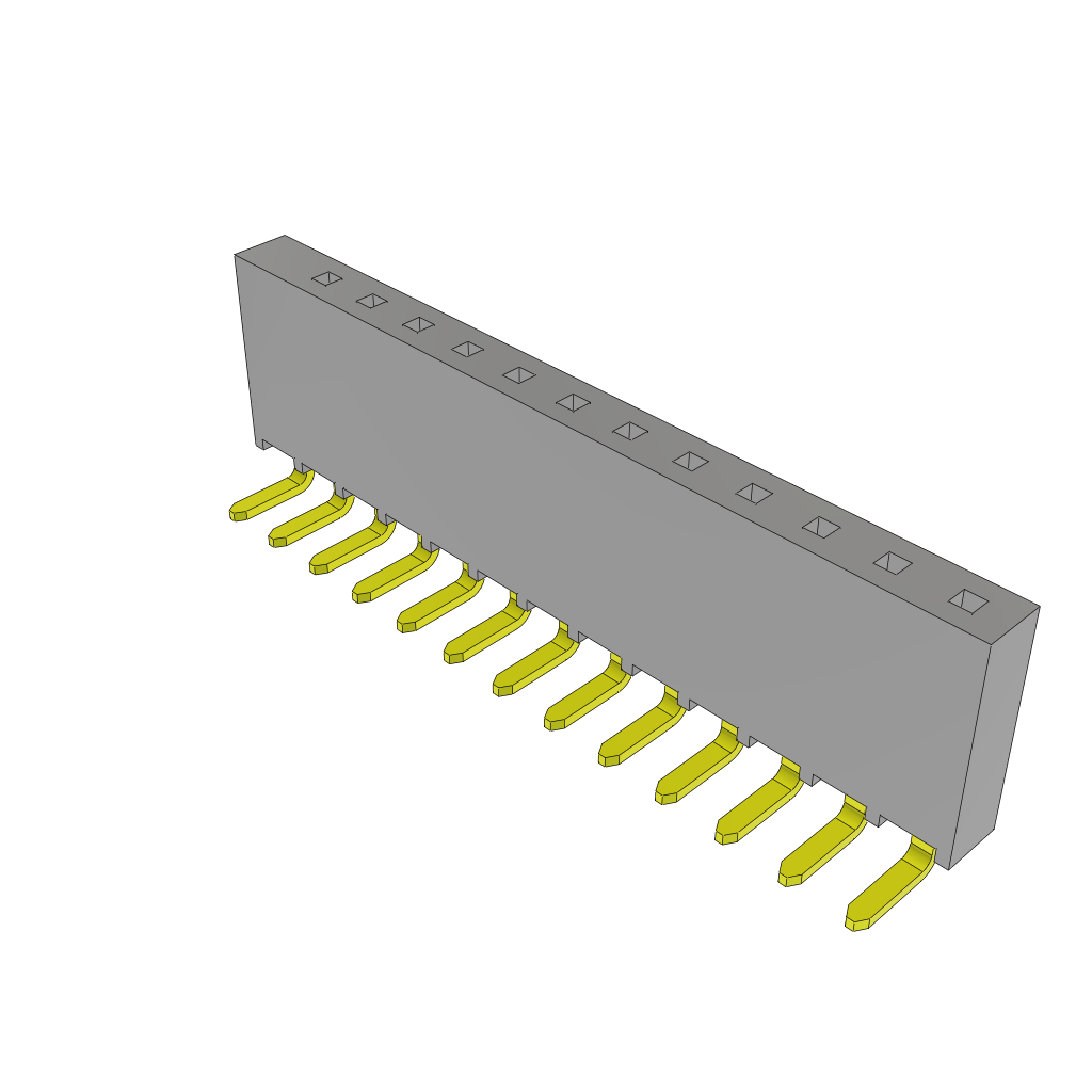 Samtec-SSW-113-02-F-S-RA-001 Cabezales del conector y receptáculos PCB Conn Socket Strip SKT 13 POS 2.54mm Solder RA Side Entry Thru-Hole Layer