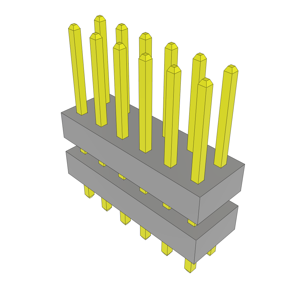 Samtec-TW-06-03-G-D-205-103 Piastre connettori e prese PCB Conn Board Stacker HDR 12 POS 2mm Solder ST Top Entry Thru-Hole Bulk