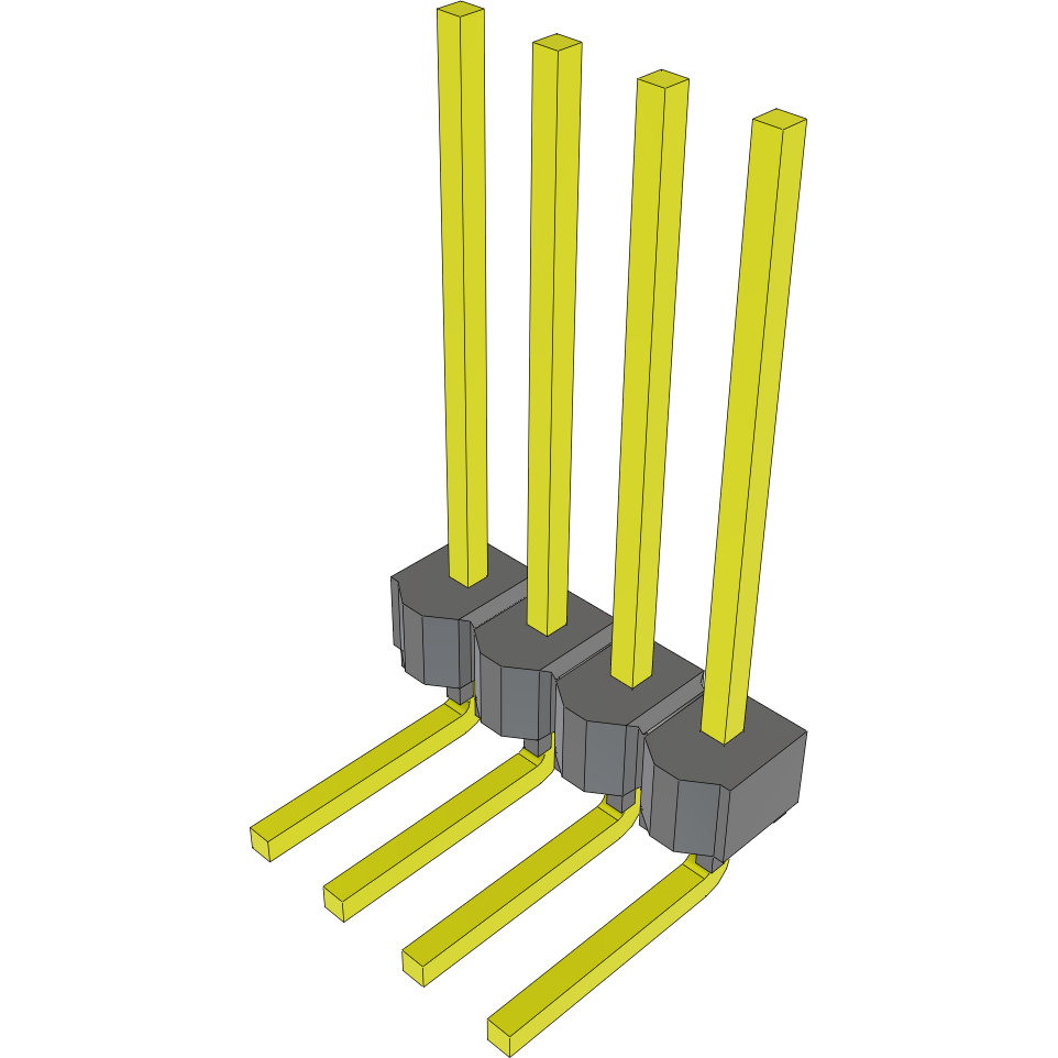 Samtec-MTSW-104-11-L-S-530-RA Steckverbinderleisten und Leiterplattenbuchsen Conn Unshrouded Header HDR 4 POS 2.54mm Solder RA Side Entry Thru-Hole Bulk