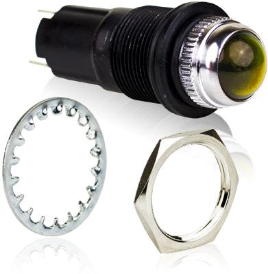 Visual Communications-930424X897YD Lighting Accessories Panel Mount Indicator Round 0.660" INC 250V Tab YLW DIFFUS