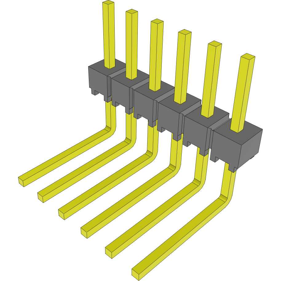 Samtec-MTSW-106-10-T-S-220-NE Steckverbinderleisten und Leiterplattenbuchsen Conn Unshrouded Header HDR 6 POS 2.54mm Solder RA Side Entry Thru-Hole Bulk