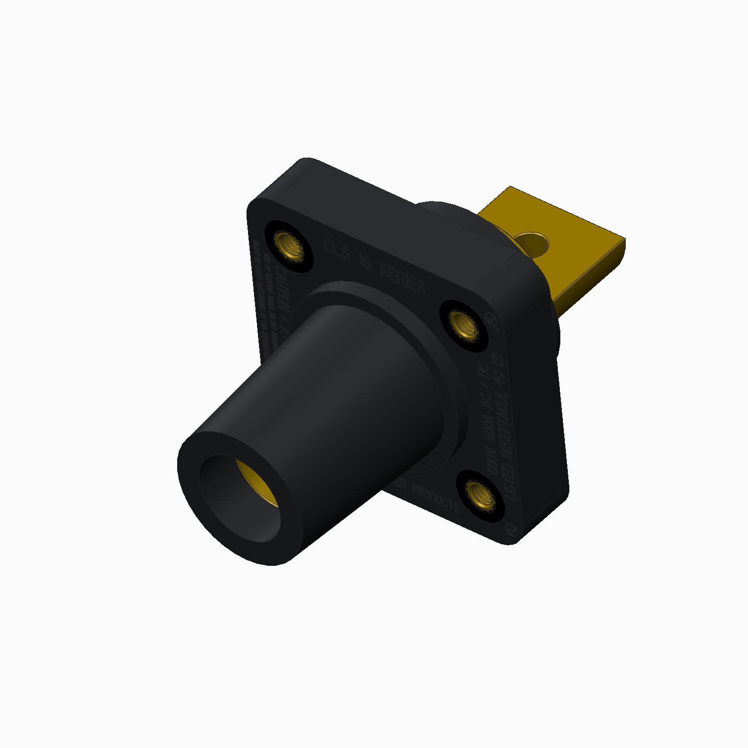 Marinco-CLS40FRB-BB-A Steckverbinder CLS Series Panel Mount (400A / 600V) 2/0 - 4/0 Bus Bar Female - Black (A)