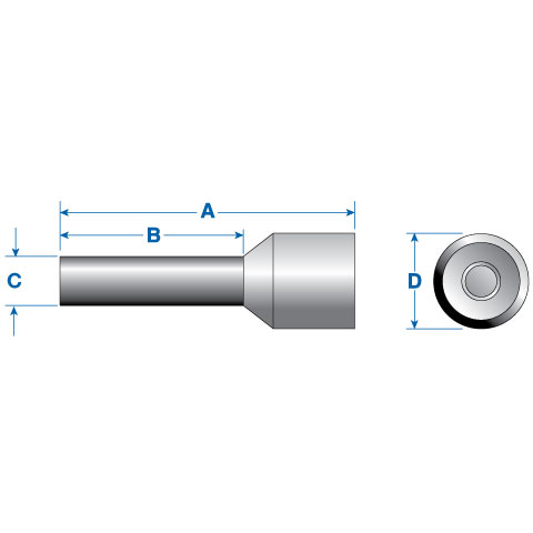 Altech Corporation-2203.0 Terminales del conductor Ferrules Terminal 18AWG Copper Yellow M 14mm Tin