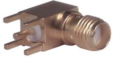 HUBER+SUHNER-23000527 Connector RF Conn SMA 0Hz to 18GHz 50Ohm Solder RA Thru-Hole F Gold Over Nickel Single