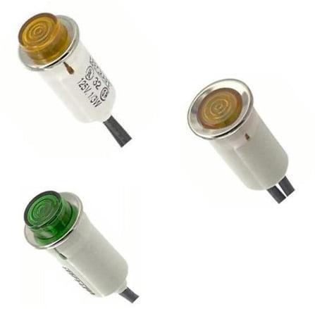 Visual Communications-L32R-G24-2112 Panel Mount Indicators Panel Mount Indicator Round 0.5" LED 24V Wire Green Flat