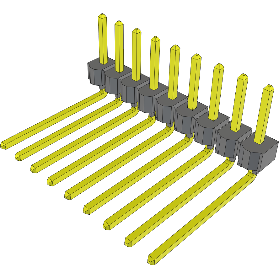 Samtec-TSW-109-11-G-S-RA Steckverbinderleisten und Leiterplattenbuchsen Conn Unshrouded Header HDR 9 POS 2.54mm Solder RA Side Entry Thru-Hole Bulk