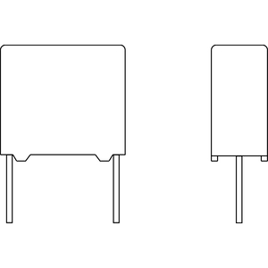Vishay-BFC233660472 Capacitor Film Cap Film Suppression Y2 0.0047uF 1000VDC/300VAC PP 20%( 12.5 X 5 X 11mm) Radial Plastic Rectangular Can 10mm 105°C Loose