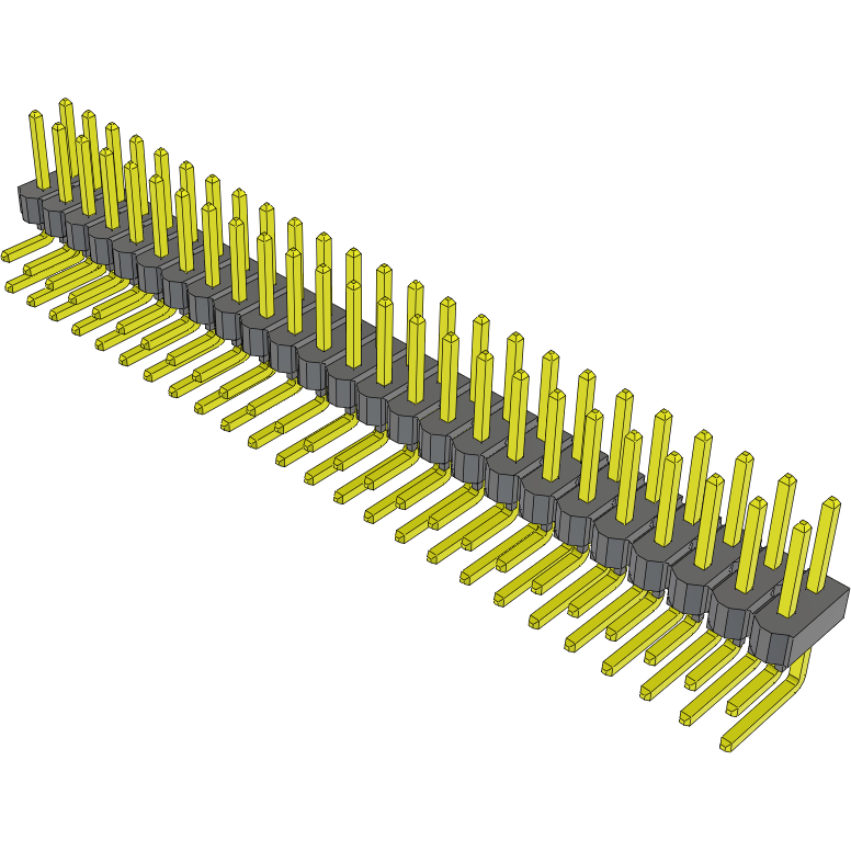 Samtec-TSW-125-08-T-D-RA 连接器插头及 PCB 插座 Conn Unshrouded Header HDR 50 POS 2.54mm Solder RA Side Entry Thru-Hole Bulk