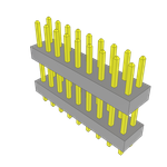 Conn Board Stacker HDR 18 POS 2mm Solder ST Top Entry Thru-Hole Bulk