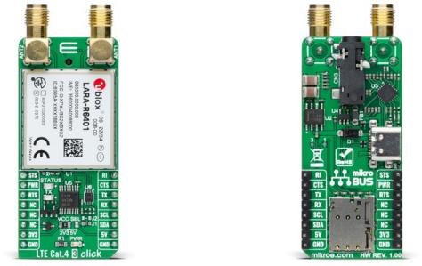 MikroElektronika-MIKROE-5991 RF/Drahtlos-Entwicklungsplatinen und Kits LARA-L6004D-01B Cellular Module Click Board