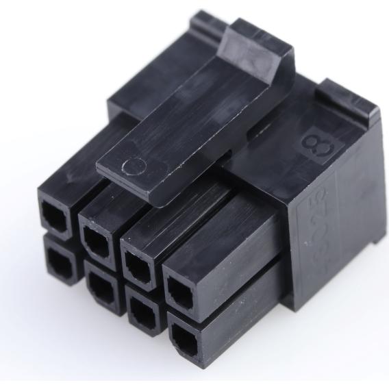 Molex-430250800 Carcaza de cables discretos de conector Conn Housing RCP 8 POS 3mm Crimp ST Cable Mount Black Micro-Fit 3.0™ Bag