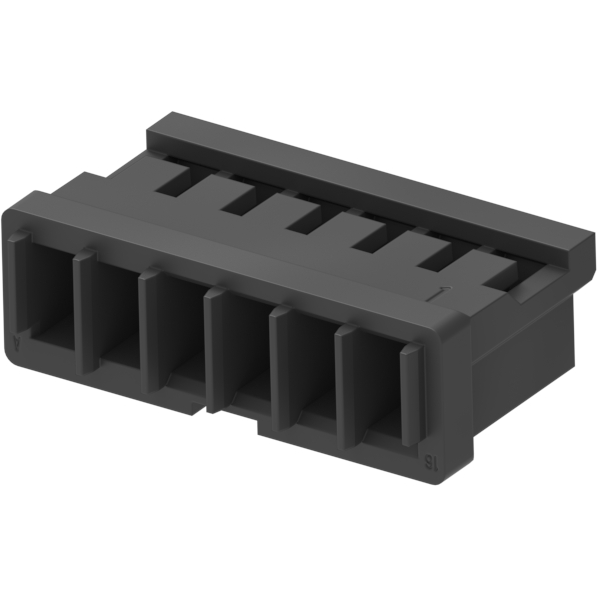 Molex-874390601 Gaine de câblage de raccordement discret Conn Housing RCP 6 POS 1.5mm Crimp ST Cable Mount Black Pico-SPOX™ Bag