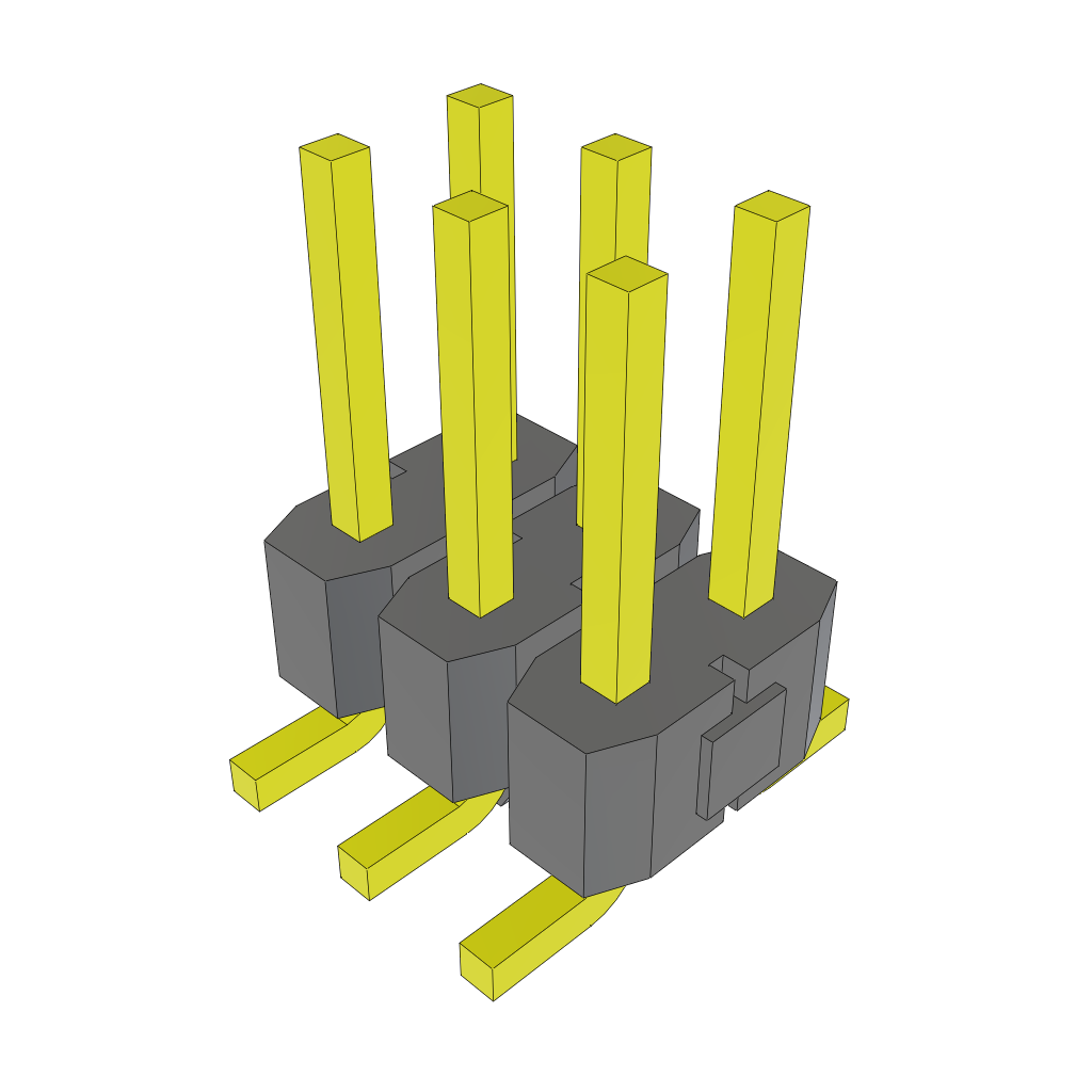 Samtec-TSM-103-01-S-DV-LC Steckverbinderleisten und Leiterplattenbuchsen Conn Unshrouded Header HDR 6 POS 2.54mm Solder ST Top Entry SMD Tube