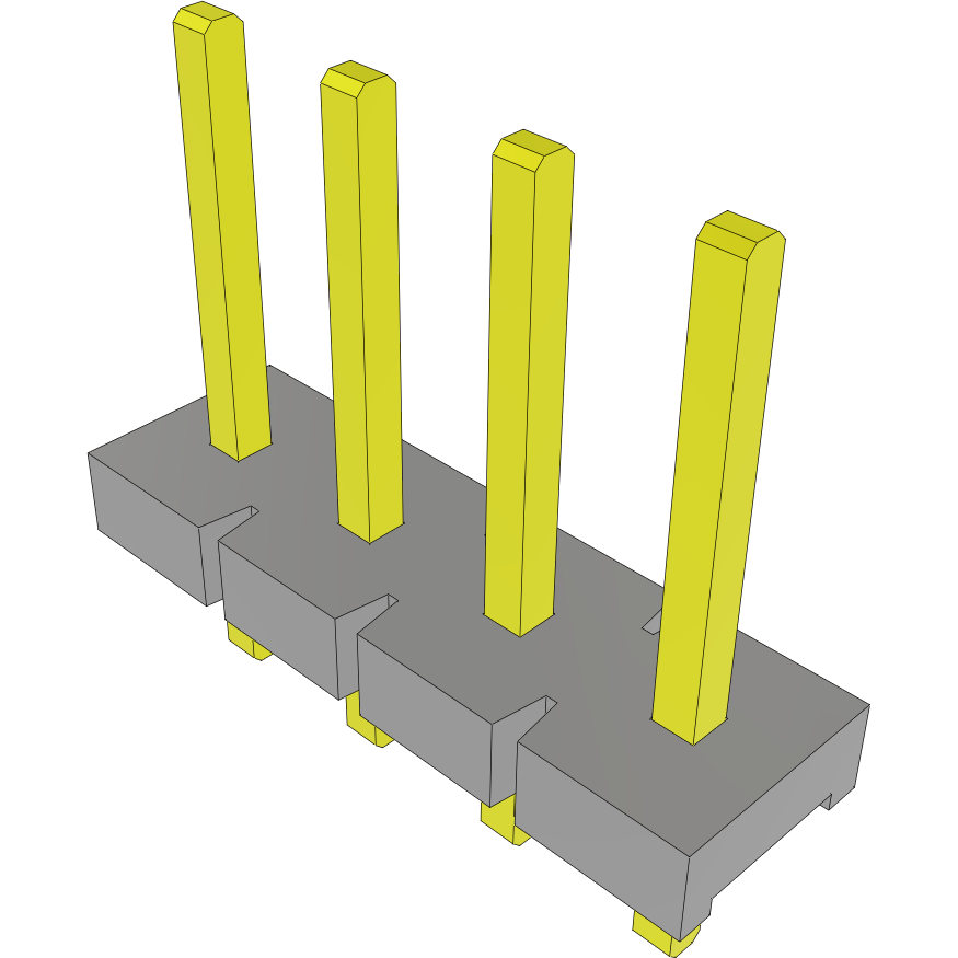 Samtec-HPM-04-01-T-S Steckverbinderleisten und Leiterplattenbuchsen Conn Unshrouded Header HDR 4 POS 5.08mm Solder ST Top Entry Thru-Hole Bulk