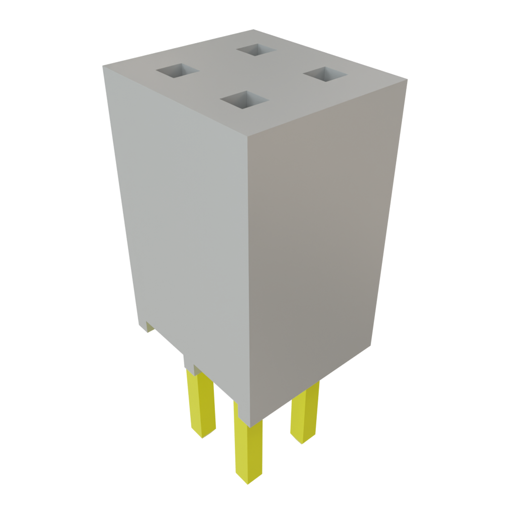Samtec-SSQ-102-02-S-D Steckverbinderleisten und Leiterplattenbuchsen Conn Socket Strip SKT 4 POS 2.54mm Solder ST Top Entry Thru-Hole Bulk