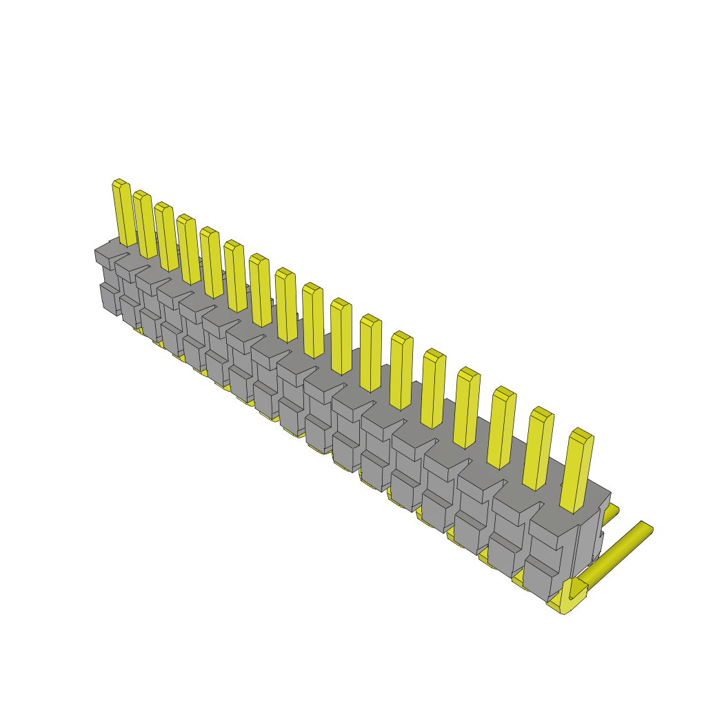 Samtec-TMS-117-02-T-S-RA Steckverbinderleisten und Leiterplattenbuchsen Conn Unshrouded Header HDR 17 POS 1.27mm Solder RA Side Entry Thru-Hole Tube