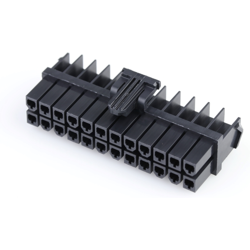 Molex-1727080024 Einzeladersteckverbinder, Gehäuse Conn Housing RCP 24 POS 4.2mm Crimp ST Cable Mount Black Mini-Fit Jr Bag