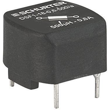 SCHURTER-DSF-18-0003 Inductor de plomo Storage Choke Wirewound 125uH 15% 1.2A 0.09Ohm DCR Pin Box