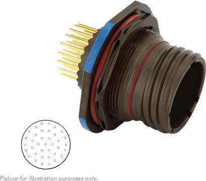SOURIAU-8D7L15W35PA Steckverbinder, rund Conn Circular PIN 37 POS Solder ST Jam Nut 37 Terminal 1 Port