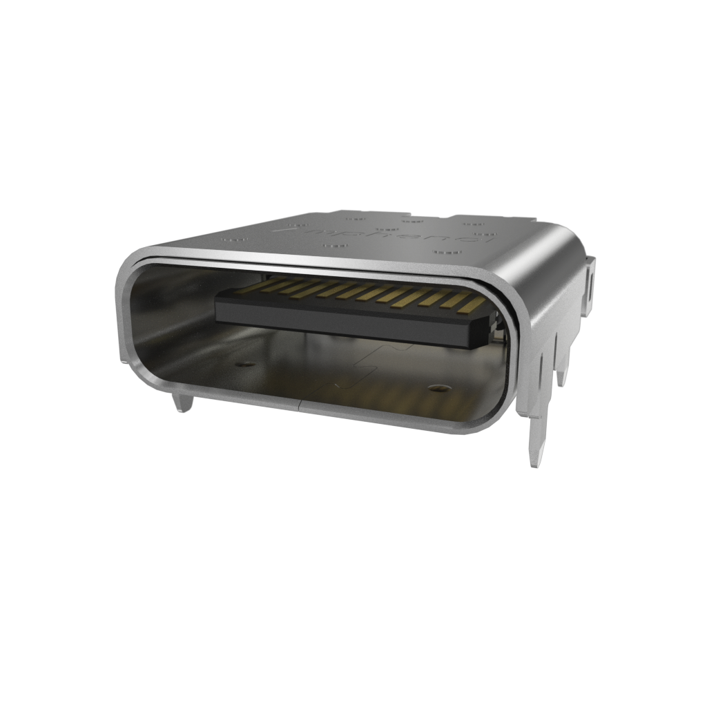 Amphenol Communications Solutions-12401832E402A Connector USB Conn USB Type C RCP 24 POS 0.25mm Solder RA SMD 24 Terminal 1 Port T/R