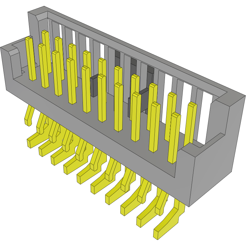 Samtec-TSSH-110-01-L-DH-P-TR Steckverbinderleisten und Leiterplattenbuchsen Conn Shrouded Header (3 Sides) HDR 20 POS 2.54mm Solder RA SMD T/R