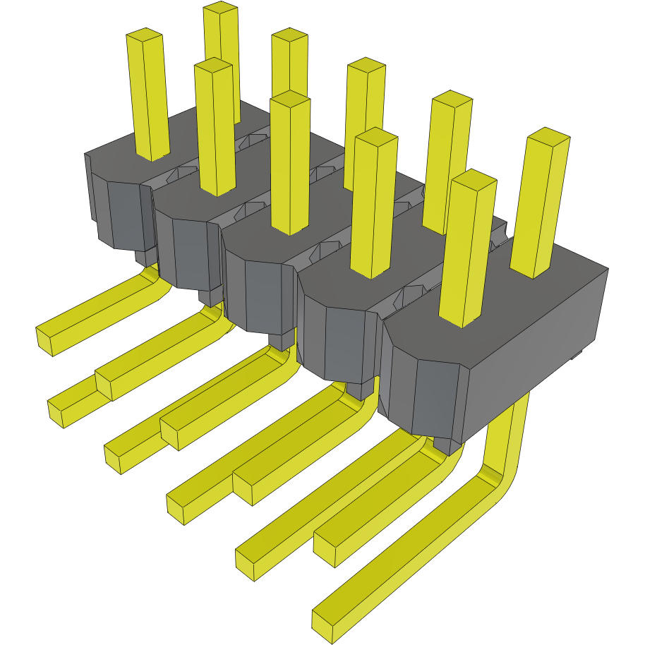 Samtec-MTSW-105-07-T-D-130-RA Cabezales del conector y receptáculos PCB Conn Unshrouded Header HDR 10 POS 2.54mm Solder RA Side Entry Thru-Hole Bulk
