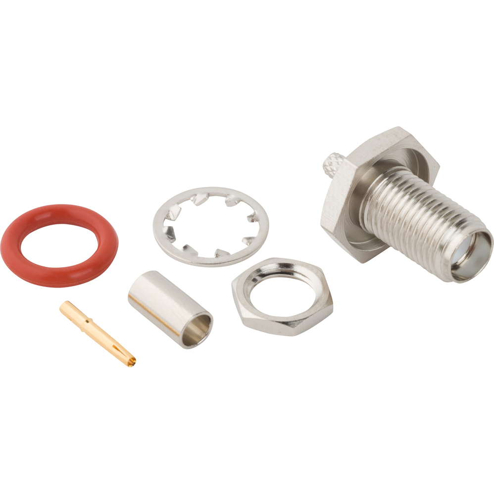 Amphenol RF-901-10013-RFX Connector RF Conn SMA 0Hz to 12.4GHz 50Ohm Crimp ST Panel Mount RCP Gold