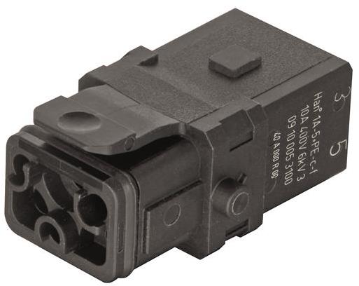 HARTING-09100053101 Steckverbinder, rechteckig Conn Rectangular F 5Signal/1Ground POS Crimp ST Panel Mount Han® 1A