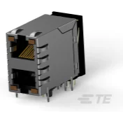 TE Connectivity-6368011-4 Steckverbinder, Telefon und Telekommunikation Conn RJ-45 F 16 POS 1.27mm Solder RA Thru-Hole 24 Terminal 2 Port Cat 5 Tray