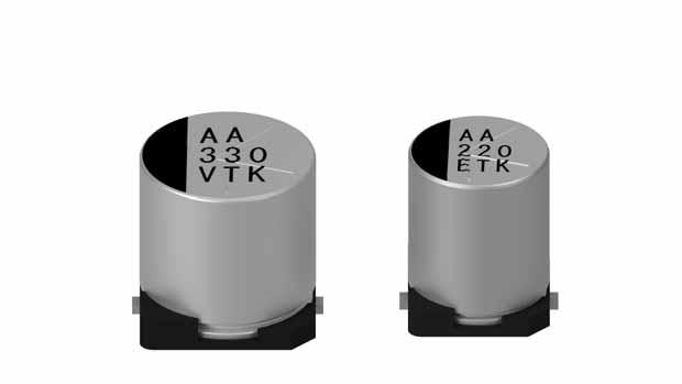 Rubycon-35TKV100M6.3X8 Capacitor de aluminio Cap Aluminum Lytic 100uF 35V 20% (6.3 X 8mm) SMD 0.16 Ohm 0.6A 2000h 105°C T/R Automotive AEC-Q200