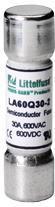 Littelfuse-LA60Q252 Fuses Fuse Cartridge Very Fast Acting 25A 600V Holder Cartridge 10.31 X 38.1mm CSA