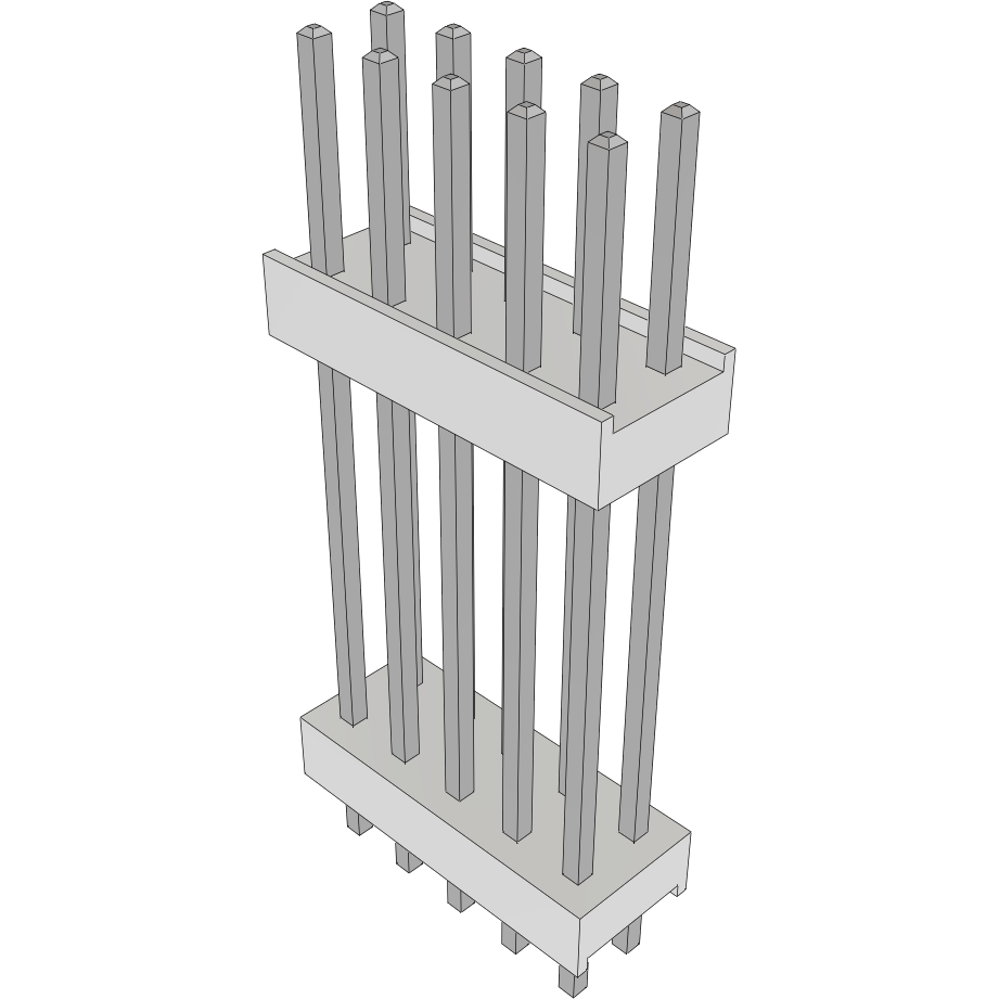Samtec-HW-05-20-T-D-770-106 Connector Headers and PCB Receptacles Conn Board Stacker HDR 10 POS 2.54mm Solder ST Top Entry Thru-Hole Bulk