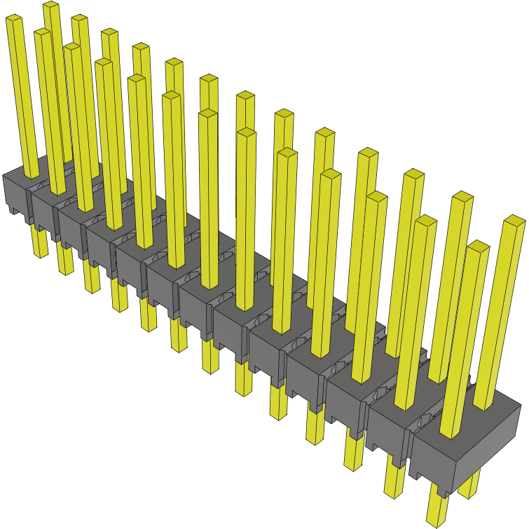 Samtec-HMTSW-113-22-L-D-400 Connector Headers and PCB Receptacles Conn Unshrouded Header HDR 26 POS 2.54mm Solder ST Top Entry Thru-Hole Bulk