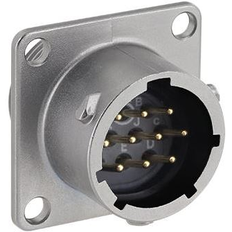 Eaton-UT0X012E10SX Connector Circular Conn Circular SKT 10 POS Solder Cup ST Flange Mount 10 Terminal 1 Port