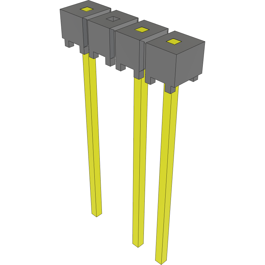 Samtec-MTSW-104-09-T-S-000-003 Steckverbinderleisten und Leiterplattenbuchsen Conn Unshrouded Header HDR 4 POS 2.54mm Solder ST Top Entry Thru-Hole Bulk