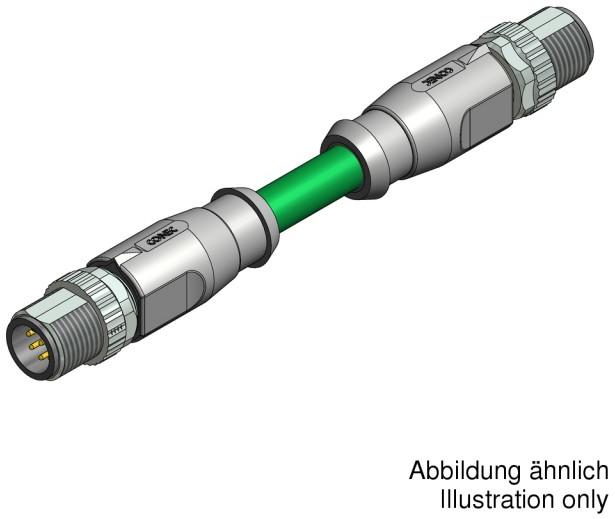 CONEC-43-17003 Andere Kabelbaugruppen Connecting cable M12x1 360° shielding male connector axial male connector axial