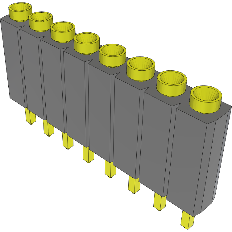 Samtec-ESS-108-T-03 Steckverbinderleisten und Leiterplattenbuchsen Conn Socket Strip SKT 8 POS 2.54mm Solder ST Top Entry Thru-Hole Bulk