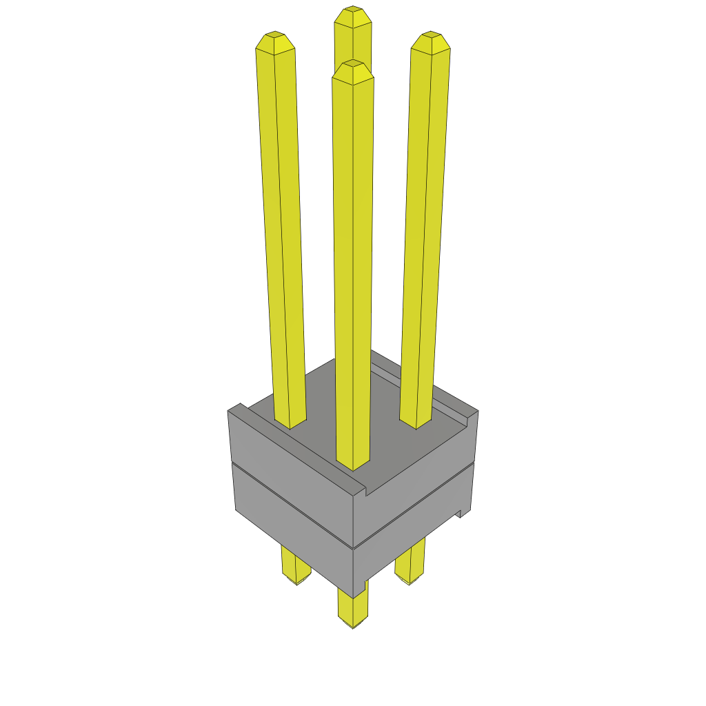 Samtec-TW-02-04-L-D-120-095 Piastre connettori e prese PCB Conn Board Stacker HDR 4 POS 2mm Solder ST Top Entry Thru-Hole Bulk