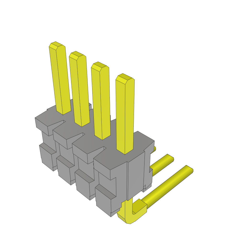 Samtec-TMS-104-03-S-S-RA Steckverbinderleisten und Leiterplattenbuchsen Conn Unshrouded Header HDR 4 POS 1.27mm Solder RA Side Entry Thru-Hole Bulk