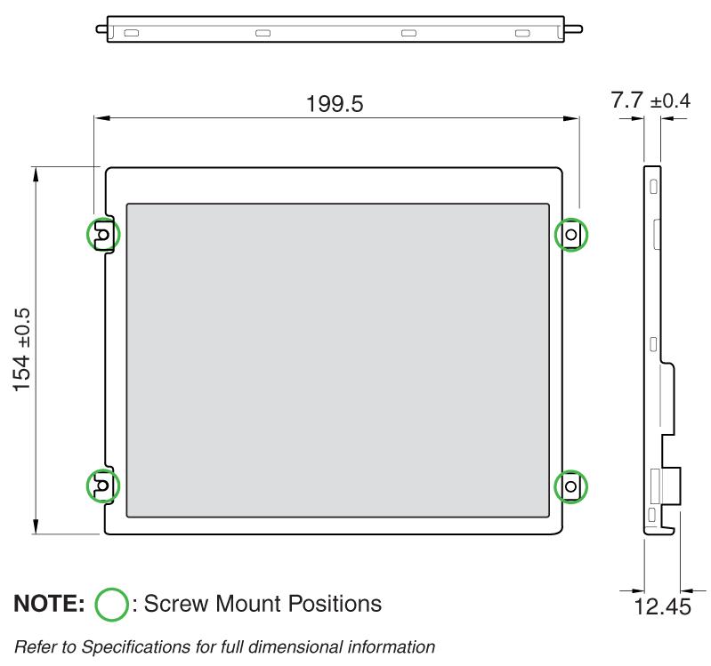 Sharp-LQ084S3LG03 Moduli TFT 8.4in TFT SVGA 800x600Pixels LVDS 350cd/m2 LED Backlight -30°C to 75°C