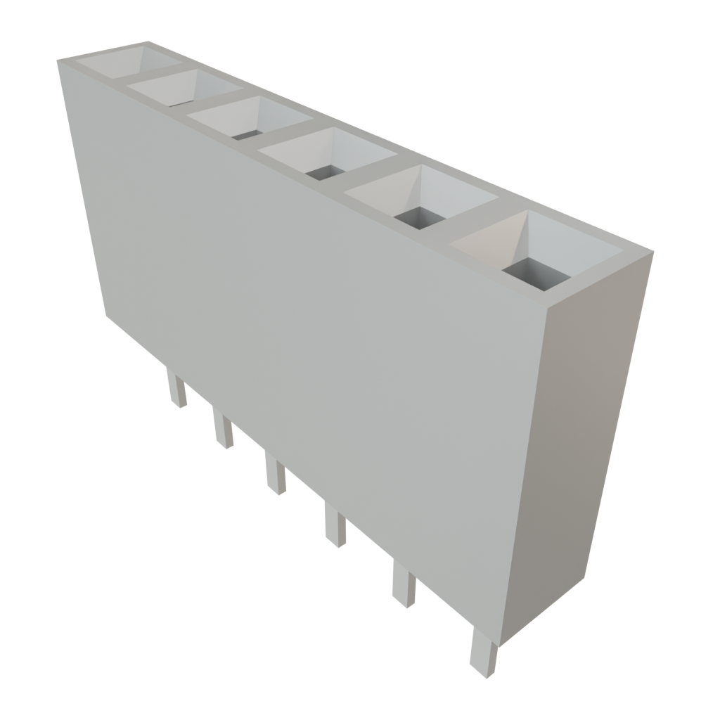 Samtec-BCS-106-F-S-TE Connector Headers and PCB Receptacles Conn Socket Strip SKT 6 POS 2.54mm Solder ST Top Entry Thru-Hole TIGER CLAW™ Tube