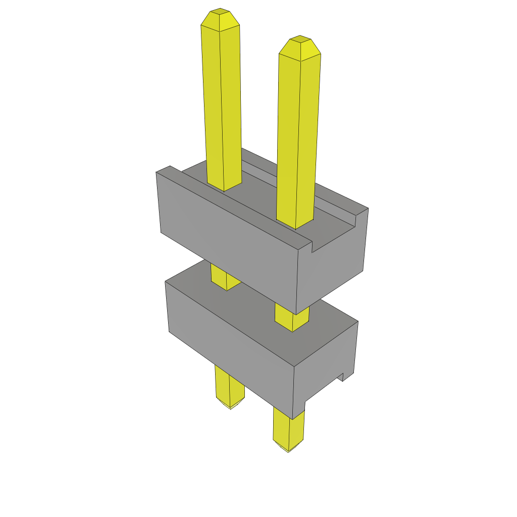 Samtec-TW-02-11-S-S-170-095 Steckverbinderleisten und Leiterplattenbuchsen Conn Board Stacker HDR 2 POS 2mm Solder ST Top Entry Thru-Hole Bulk