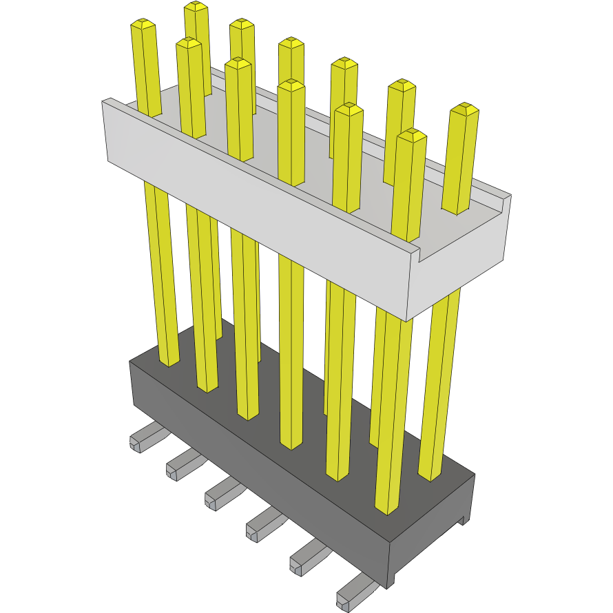 Samtec-HW-06-10-L-D-640-SM-A Connector Headers and PCB Receptacles Conn Board Stacker HDR 12 POS 2.54mm Solder ST Top Entry SMD Tube