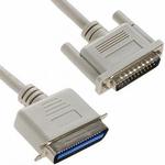 DB male 25 pins 36 wire cable shielded, 28 AWG Centronics 36 pos male, 1,8m, beige