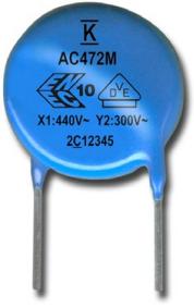 KEMET Corporation-C981U103MZVDBA7317 Capacitor Ceramic Single Layer Cap Ceramic Suppression X1/Y2 0.01uF 440VAC/300VAC Y5V 20%( 15 X 5mm) Radial Disc 10mm 125°C Ammo